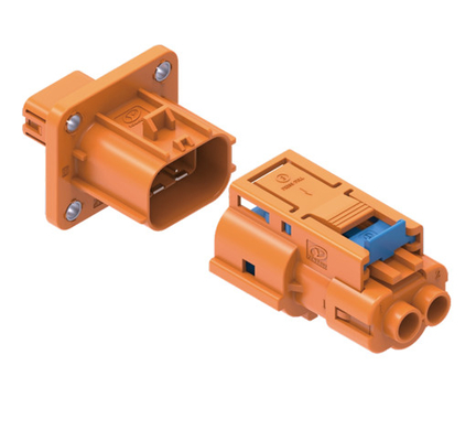 Conector híbrido de automóviles de 2 pines de Neopower 24A 800V con HVIL y blindaje de 360 °