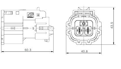 Conector eléctrico de alta tensión de 2 pines de Neopower 40A 1000V con HVIL, Poka-Yoke y blindaje de 360 °
