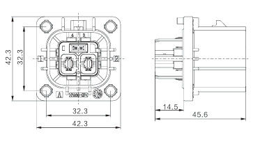 Conector eléctrico de alta tensión de 2 pines de Neopower 40A 1000V con HVIL, Poka-Yoke y blindaje de 360 °