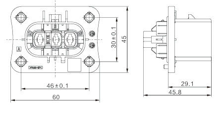 Conector eléctrico de 3 pines de alto rendimiento de Neopower para OBC y BDU, 1000V 40A, IP67