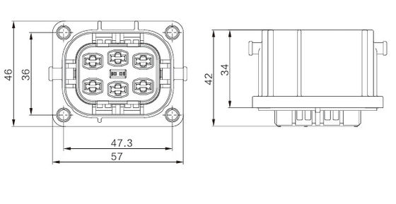 Conector automotriz de alta tensión de 6 pines de Neopower 1000V para suministro de energía OBC y BDU