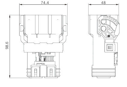 Conector de alta tensión de 2 pines de Neopower 220A 1000V con HVIL para batería de EV y PDU