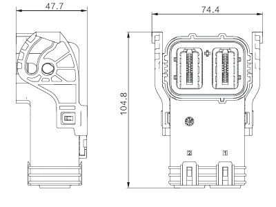 Conector de alta tensión de 2 pines de Neopower 220A 1000V con HVIL para batería de EV y PDU