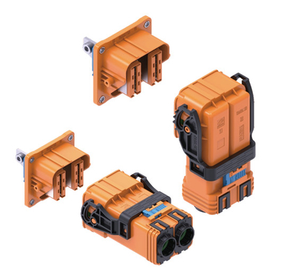 Conector de energía híbrida de alto voltaje de 2 pines de Neopower 400A 1000V con HVIL y blindaje de 360 °