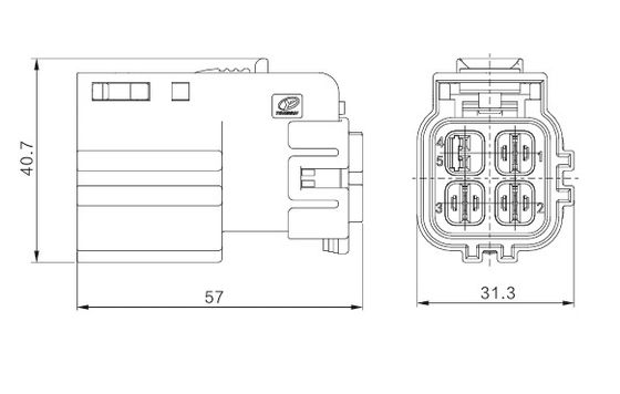 Neopower 800V 40A HVIL 2 + 1 conector de EV con pin