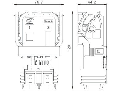 Neopower 2 Pin High Voltage Hybrid Power Connector 400A 1000V with HVIL and 360° Shielding