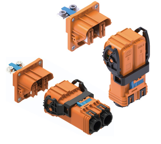 Neopower 2 Pin High Voltage Hybrid Power Connector 400A 1000V with HVIL and 360° Shielding